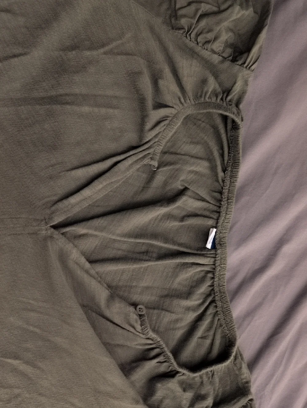 Olive Green Puff Sleeve Top Size M - Picture 8 of 14